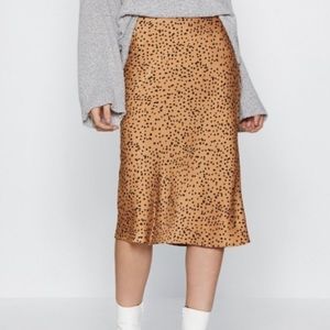 Nasty Gal Satin Spotted Midi Skirt size 6